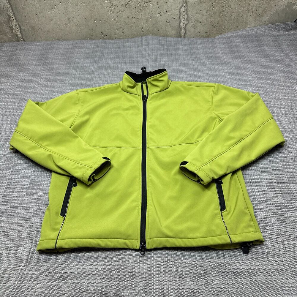Clique Jacket Men Large Softshell Dusty Green Full Zip Golf Hiking Outdoor Lined